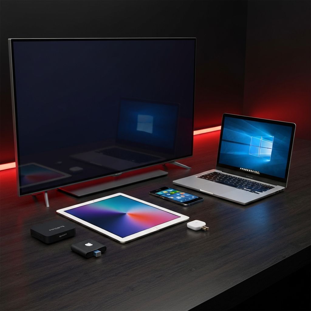 Dispositivos compatíveis com IPTV: Smart TV, celular, tablet, notebook, Fire Stick, TV Box e Chromecast